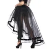 Dames Elastische Taille Black Mesh Tule Hi-Lo Vloerlengte Lange Swing Rok voor Burlesque Corset Top Perfecte Halloween Outfit Rokken Plus Size