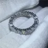 Anel de dedo feito à mão 925 prata esterlina 5a zircão sona cz anéis de banda de casamento de noivado para mulheres homens jóias252s