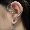 Personnalité Cool Style Punk Long serpent oreille Stud oreille-crochet boucle d'oreille manchette pour oreille gauche 3 couleurs