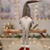 Hang Leg Christmas Figurine svedesi Gnomo natalizio fatto a mano Bambola di peluche senza volto per ornamenti Regali Decorazione natalizia per bambini