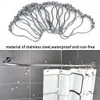 12 Adet Duş Perdesi Kanca, Beş Boncuk Kabak Tipi Paslanmaz Kanca, Banyo Pencere Metal Gümüş Renk Aksesuarları Kanca