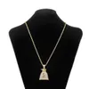 US Dollar Money Bag Pendant With Cuban Chain Gold Silver Color Bling Cubic Zircon Men's Hip hop Necklace Jewelry For Gift