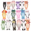 60pcs Animal Pattern Print Hair bow Cartoon Hairpins Metal Fruite Star Snap Hair Clips For Girls Hair Accessories2201314