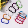 Carabiner Kaartje ellipsvorm Carabiner Ring Keyrings Key Chains Sport Camp Snap Clip Hook Keychain Hiking Aluminium Handig wandelcamping OEM -logo