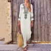 Mulheres Boho Long Maxi Dress Style National Print Floral Summer Summer Linen Party Beach Sundress Dresses Elegante Plus Tamanho 3xl