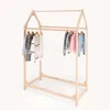 Children's hanger Cabinets clothing store solid wood middle island rack small house hangers double hanging display shelf