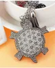 10pcs/Lot Unisex Style Leather Turtle Keychain Woman Man Cartoon Tortoise Key Chain Rhinestone Turtel Tassel Key Ring Free Shipping