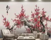 Beibehang 3d خلفيات النمط الصيني رسمت باليد بلوم غرفة المعيشة جدار مطعم غرفة الديكور خلفية خلفية