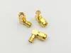 500pcs Gold plat RP-SMA male jack center to RP-SMA female right angle 90° adapter