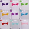 18 Colors Wedding Chair Cover Spandex Lycra Chair Cover Sash Bands Crown Shape Chair Buckle Sash For Home Party Meeting Accessories