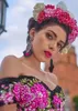 أسود الزهور appliqued الكرة ثوب فساتين quinceanera مطرز قبالة الكتف الرقبة الحفلة الراقصة الاجتياح قطار الأورجانزا المتدرج الحلو 15 اللباس