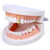 Gold Silver Hip Hop Single Tooth Grillz Cap Top Bottom Grill For Halloween Jewelry Gifts Bling anpassade tänder Rhinestone deco5112395