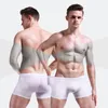 Moda-Hombres Boxer Shorts Ropa interior sexy Seda de hielo Bragas masculinas Tallas grandes Cueca Masculina Hombre Slips hombres Penis Pouch 4Pcs \ lot Boxers