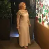 Elegante abito gioiello per la madre della sposa in chiffon lunghezza tè con maniche lunghe e applicazioni su misura