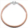 Läder armband fit europeisk charms metalllås 3mm äkta rep vävda armband för män kvinnor försäljning grossist7844222