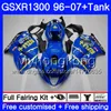 Lichaam voor Suzuki Hayabusa GSXR 1300 GSXR1300 96 97 98 99 00 01 07 333hm.35 GSX R1300 1996 1997 1998 1999 2000 2001 2007 Rizla Blue Fairing