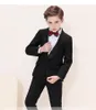 Красивый одна кнопка Шаль отворотом ребенок полный дизайнер Красивый мальчик свадебный костюм мальчиков наряд на заказ (куртка+брюки+галстук) A14