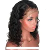 Kręcone peruki brazylijskie koronki przednie ludzkie włosy peruki dla kobiet naturalny kolor Pre zepsuty pełnej koronki peruka z włosami
