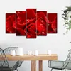 5 Stück gerahmte Wandkunst, rote Rose, Blumen-Wandkunst, Bilder für Schlafzimmer, Dekor, Poster und Drucke, Leinwandgemälde, 8283599