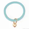 Pu Leather Heart Charm Bracelet Keyring Bangle Keychain Charm Pure Color Wristbands Sports Bangle Key Rings Fashion Jewelry Accessories Gift