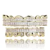 Gol blanc personnalisé cz cubic zirconia dents grills hip hop vampire bling fang grillz iced sort diamant dents diamant mens wo1696488