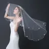 Bon net Veil Soft Wedding Pearl Bride Marié Small Florets Singlemashed Veil 1,5 mètres pas de peigne Veils Bridal