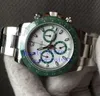 Men's Automatic Green Ceramic Bezel Watches Mens Cal 4130 Chronograph Watch Men 116500 Cosmograph Eta BL Wristwatches287c