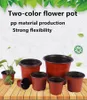 Spot الجملة PP two-color Flower Pot Groen Gardening two-color Ruter Pot Plant Cultivation Succulent Flower Pot