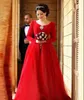 Arabe rouge une ligne robes de mariée 2020 nouvelle conception modeste manches longues col en v cristaux grand arc dos robes de mariée musulmanes personnalisées, plus la taille