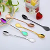 Creative spiral long handle bar stir spoon 304 stainless steel mixing cocktail spoon bartender bar tools free shipping