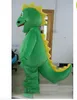 2019 Factory Outlets Hot Plush Fur Suit Green Dino Dinosaur Mascot Kostym för vuxen att bära