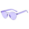 Gros-3 style été femmes lunettes de soleil sans monture nuances transparentes lunettes de soleil femme cool couleur bonbon UV400 lunettes Oculos De Sol HZYJ288