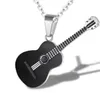 Personnalité créative de style européen et américain Guitare Pendentif masculin et féminin Collier en acier titane7818202