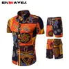 Enwayel 2019 primavera National National Stshirts Short Homens Conjunto de Praia Estilo Nacional Impressão Casual Camisa de Manga Longa Tracksuit Terno Masculino