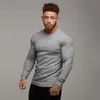 2019 Jesień Moda męska T-shirt sweter O-Neck Slim Fit Knittwear Męskie Z Długim Rękawem Swetry Tshirts Mężczyźni Fitness Pull Homme