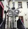 Özelleştirilmiş Sahne Dekor Gümüş Şişme Kelebek Kanat Kostüm 2 M Renkli Yetişkin Giyilebilir Parade Için Kelebek Takım Elbise Show