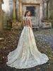 Wedding Dresses with Detachable Skirt Train 2019 Newest Sexy See Through Backless Deep V Neck Lace Appliques Bridal Gowns vestidos de novia