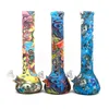 Glow in the Dark Beaker Design Silicone Bongs Luminous Smoking Water Pipes Unbreakable Gass Bong Dab Rig Hookah