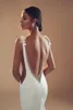 Elihav Sasson Mermaid Trouwjurken Met Lange Wraps Diepe V-hals Kralen Backless Beach Bruidsjurken robe de mariee230z