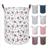 Dirty Clothes Basket Foldable Storage Basket Kids Toys Storage Bags Bins Printed Sundry Bucket Canvas Handbags Clothing Organizer Tote B7588