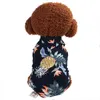 Dog Clothes Summer Beach T Shirt Small Vest Print Hawaii Apparel Pet Travel Floral Short Sleeve Clothing Cat Blouse Jumpsuit Outfit Supply