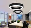 40 60 80cm Enkel Modern Led Pendant Lights Round Circle Suspension Hängande Lamp Kontor Hem Dekoration Lampa Ring Ljuskrona Myy