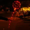 LED بالون الإضاءة شفافة BOBO الكرة البالونات مع 70CM 60PCS الديكور القطب 3M سلسلة بالون عيد الميلاد حفل زفاف CCA11728