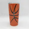 Roestvrijstalen Baseball Tumbler Mokken 600ml Softball Basketbal Voetbal Metalen Cup Reizen Auto Waterfles Vacuüm Geïsoleerde Cup TTA1530