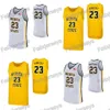 23 Fred Vanvleet Wichita State Shockers College Maillot de basket-ball Fred Vanvleet Blanc Jaune Maillots de basket-ball Livraison gratuite