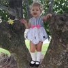 Pasen baby meisjes rompertjes ins zuigeling mouwloze vest boog gestreepte konijn jumpsuits zomer mode boutique kinderkonijntje kleren kleren M1243