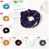 الفرق المخملية Hairbands فتاة الشعر Scrunchy حلقة الشعر مطاطا اللون النقي سحاب الشعر Hairband كبيرة الأمعاء scrunchie لالشعر Hairband 16 الألوان