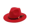 Novos chapéus de topo para homens mulheres elegantes moda sólida feltro fedora hat band wide hats chapé de jazz chapas de jazz elegante panamá caps 11 col98304445