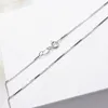 Skickat certifikat! 40-60cm 100% fast 925 sterling silverlåda kedja halsband kvinnor män baby barn tjejer barn silver smycken x809