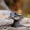 Rose Gold Ring Tree Leaf Moonstone Princess Engagement Ringar För Kvinnor Bröllop Smycken Bröllop Ringar Tillbehör Storlek 6-10 Gratis frakt